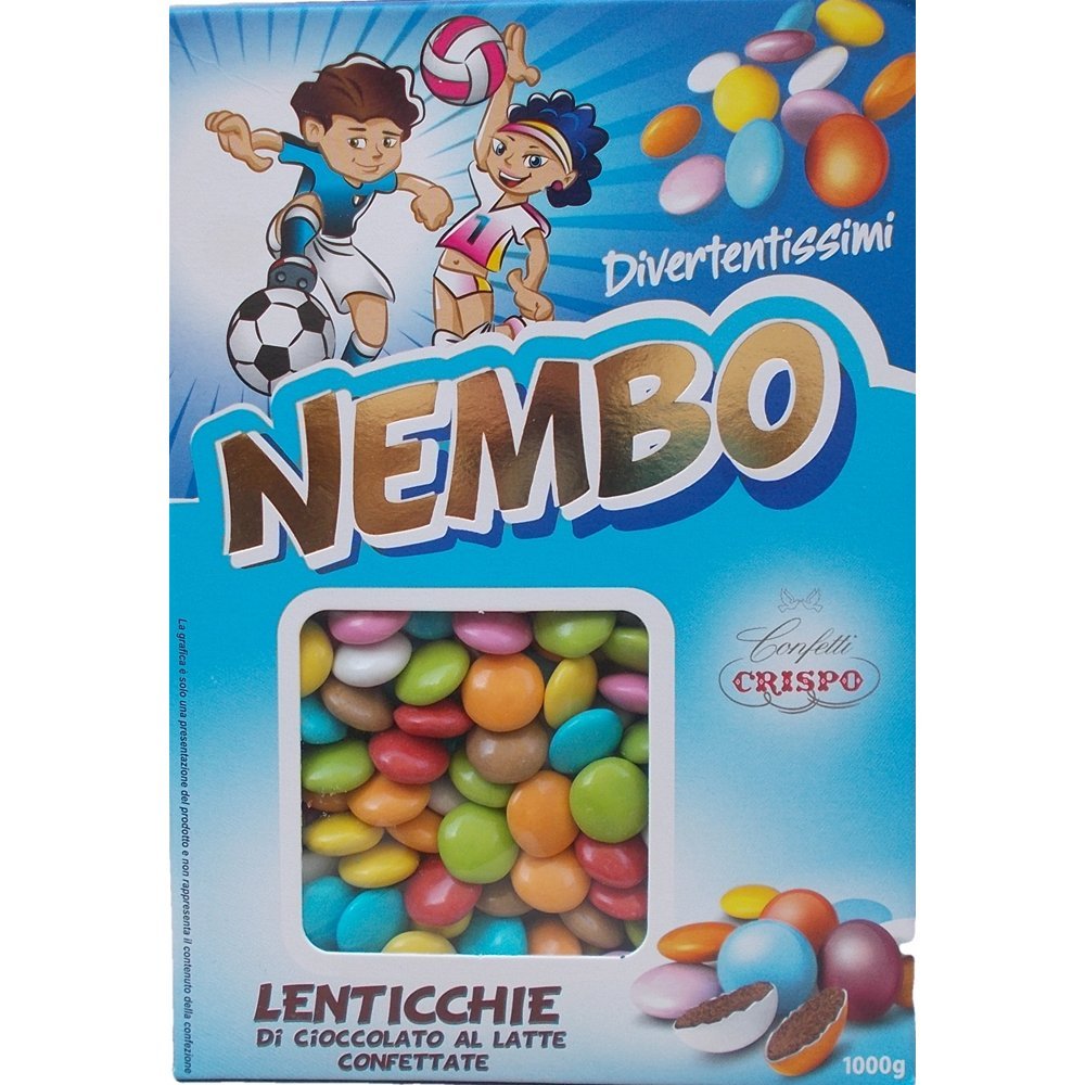 CRISPO Nembo Bomber Confetti Lentils Smarties Assortati per Famiglie in Casa – 1000 g  
CRISPO Nembo Bomber Confetti Len